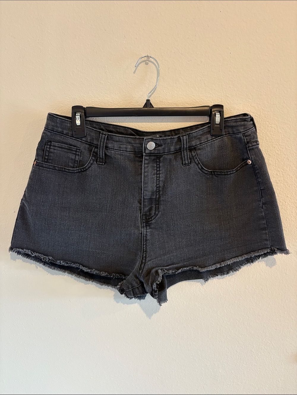 Washed black Denim Shorts